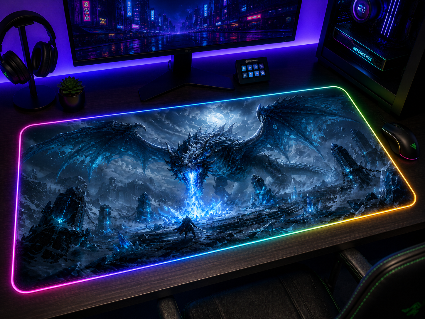 RuneScape Inspired XXL Gaming Mouse Pad 01 LED