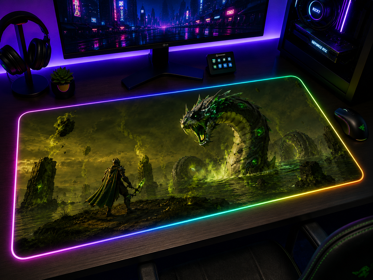 RuneScape Inspired XXL Gaming Mouse Pad 05 LED