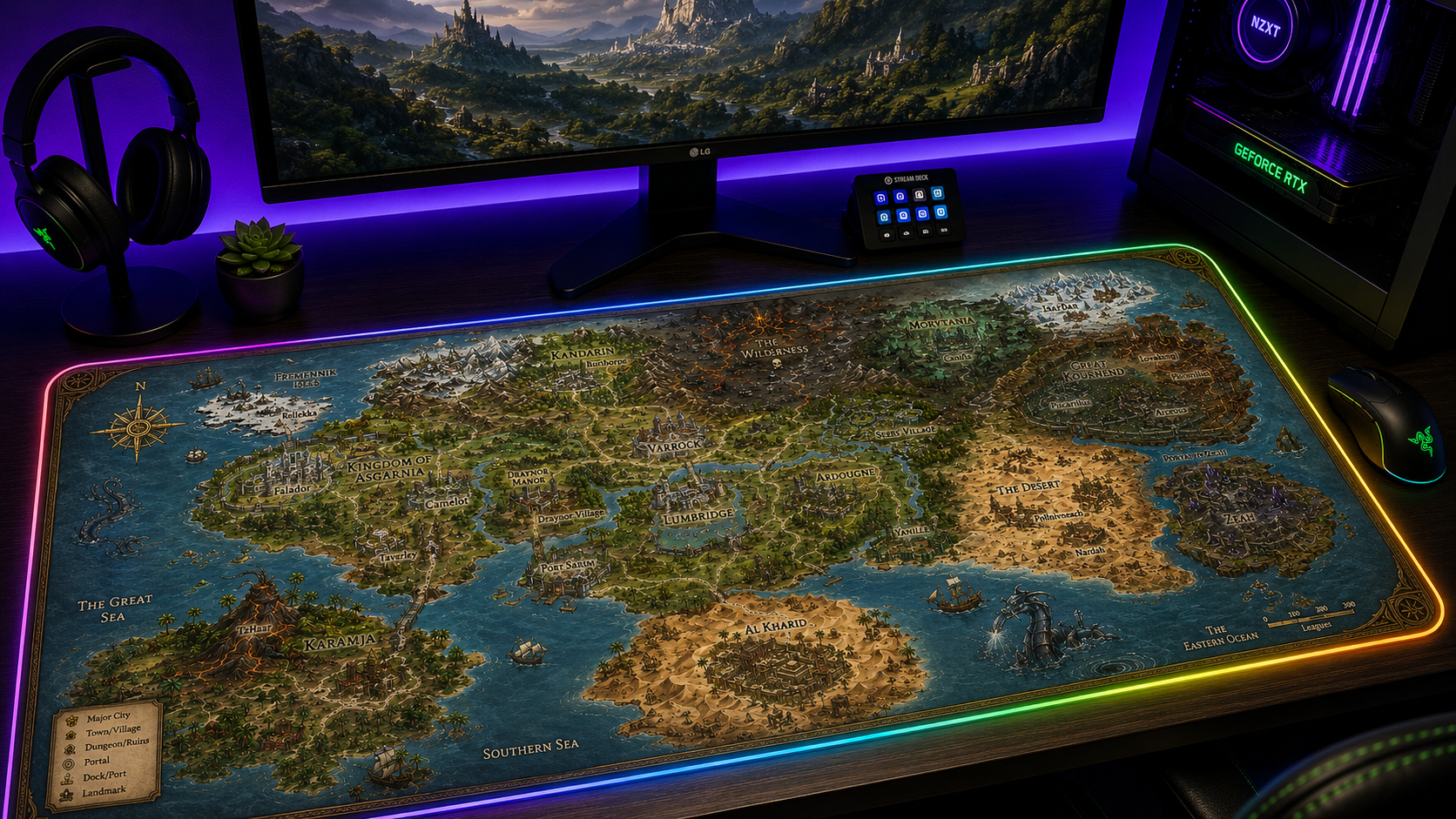 RuneScape Inspired XXL Gaming Mouse Pad 09 LED
