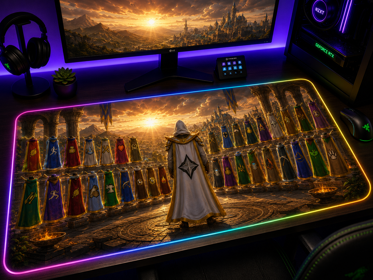 RuneScape Inspired XXL Gaming Mouse Pad 10 LED