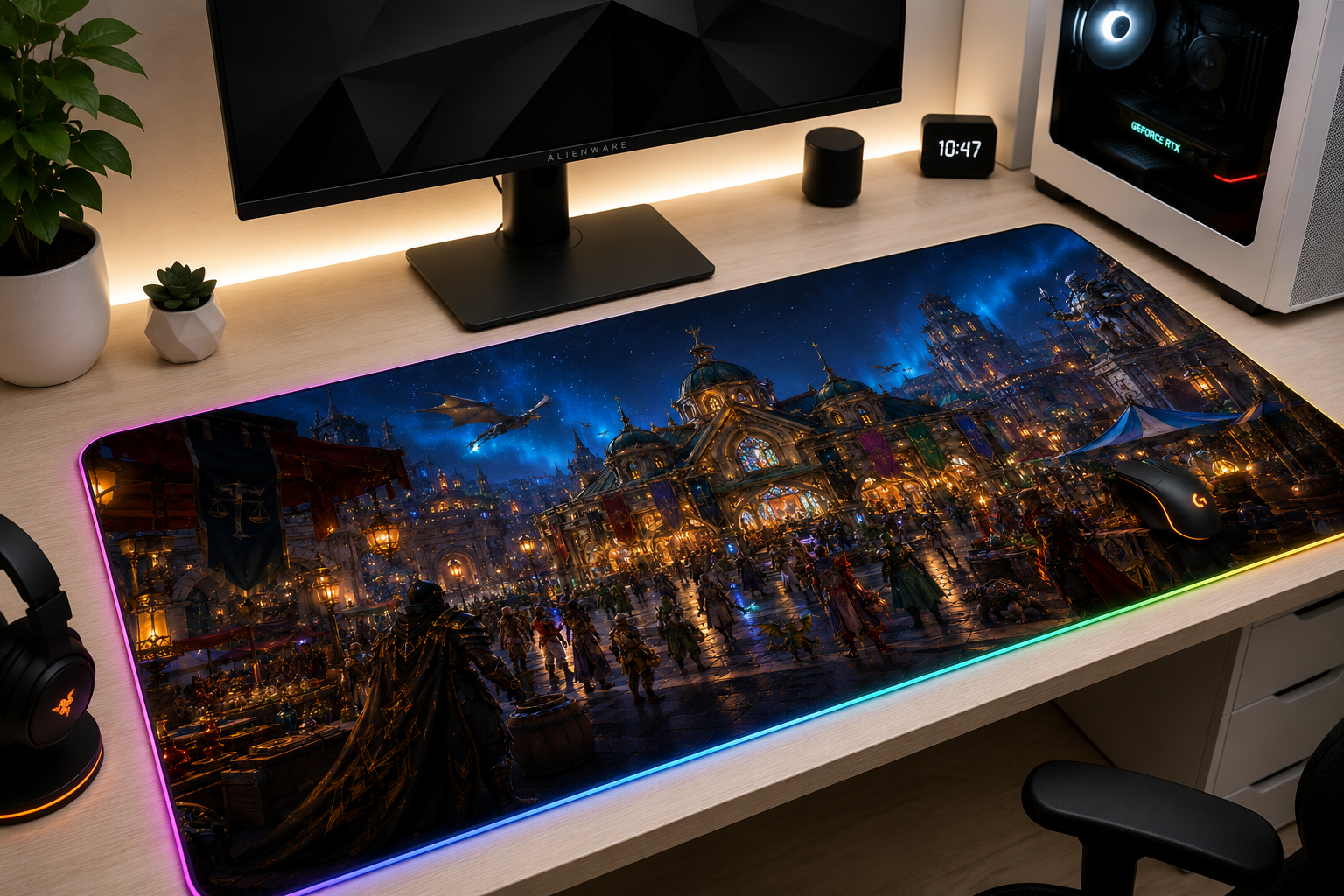 RuneScape Inspired XXL Gaming Mouse Pad 16 LED