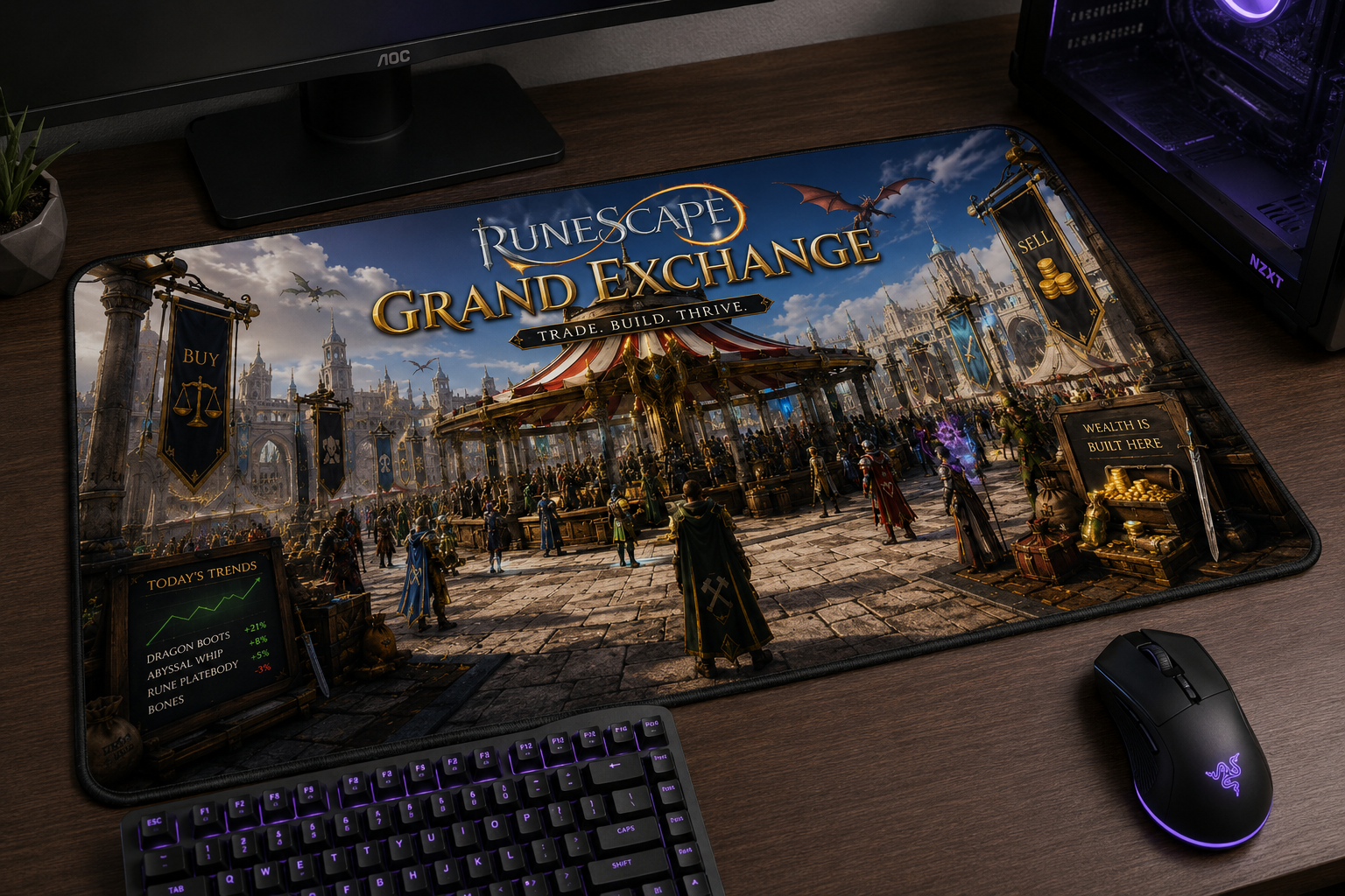 RuneScape Inspired XXL Gaming Mouse Pad 04 Non-LED