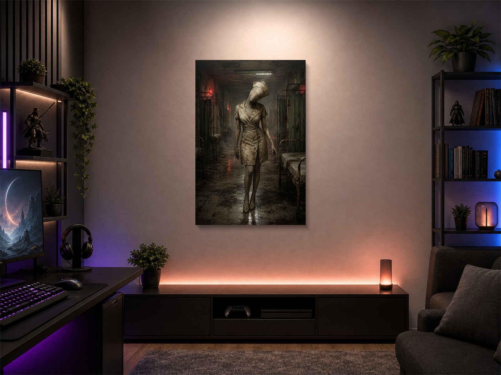 Silent Hill canvas poster wall mockup 03