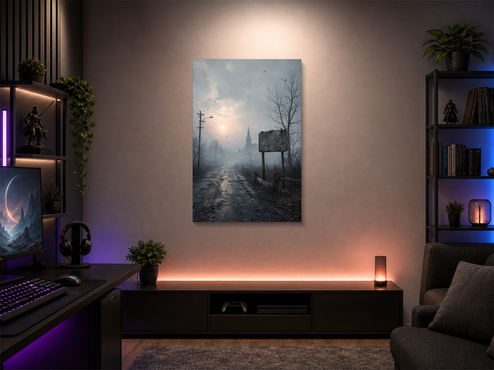 Silent Hill canvas poster wall mockup 05