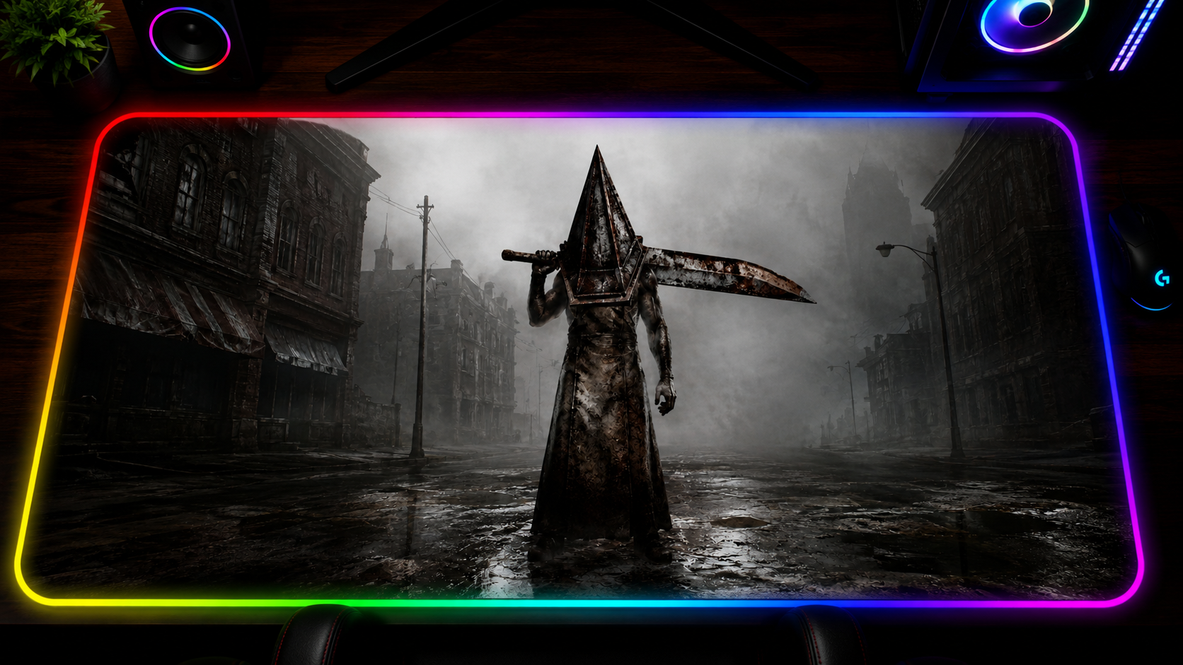 Silent Hill 2 Inspired XXL Gaming Mouse Pad 01 LED