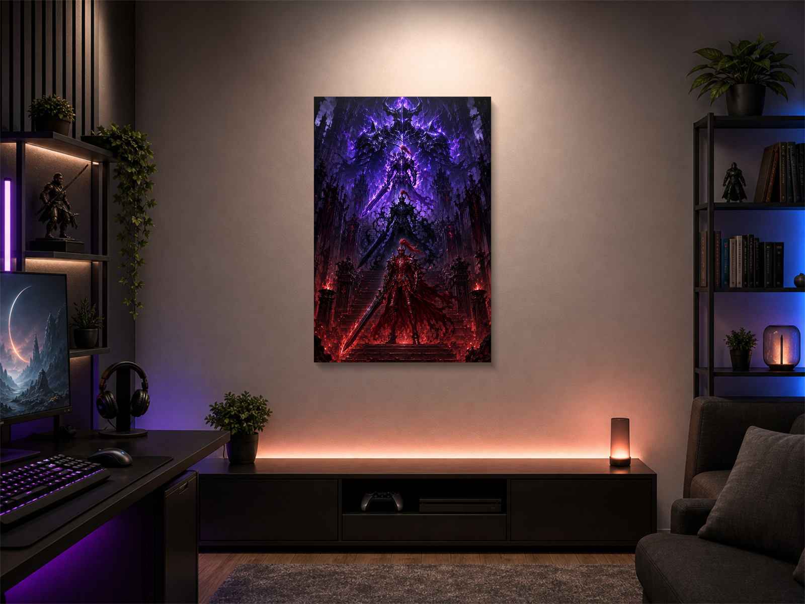 Solo Leveling Evolutions inspired canvas poster 02 room mockup