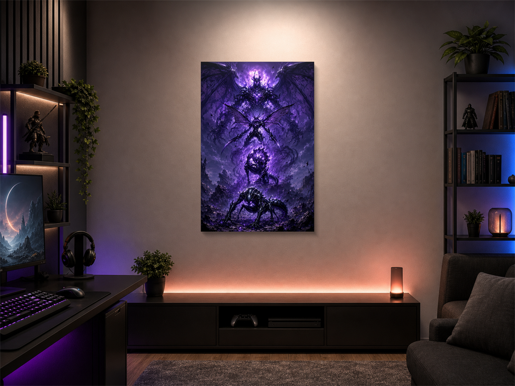 Solo Leveling Evolutions inspired canvas poster 03 room mockup