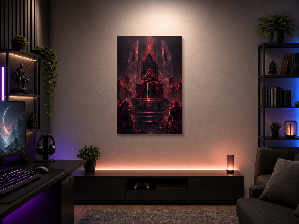Solo Leveling inspired canvas poster room mockup 02