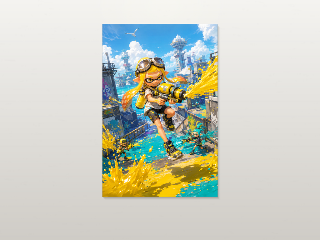 Splatoon inspired canvas poster artwork 01