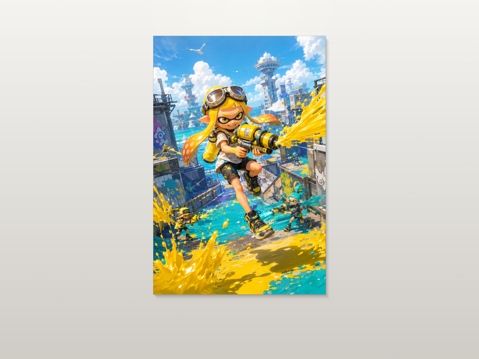 Splatoon inspired canvas poster artwork 01