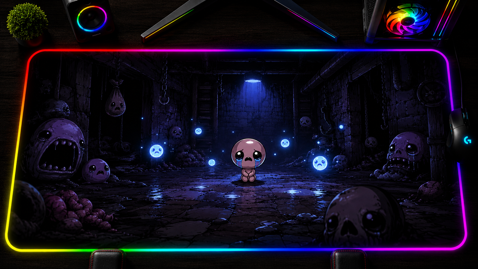 The Binding of Isaac Inspired XXL Gaming Mouse Pad 01 LED