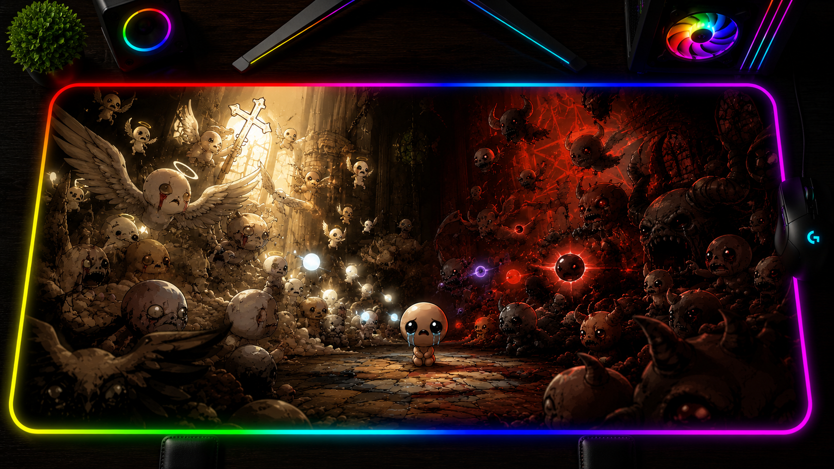 The Binding of Isaac Inspired XXL Gaming Mouse Pad 02 LED