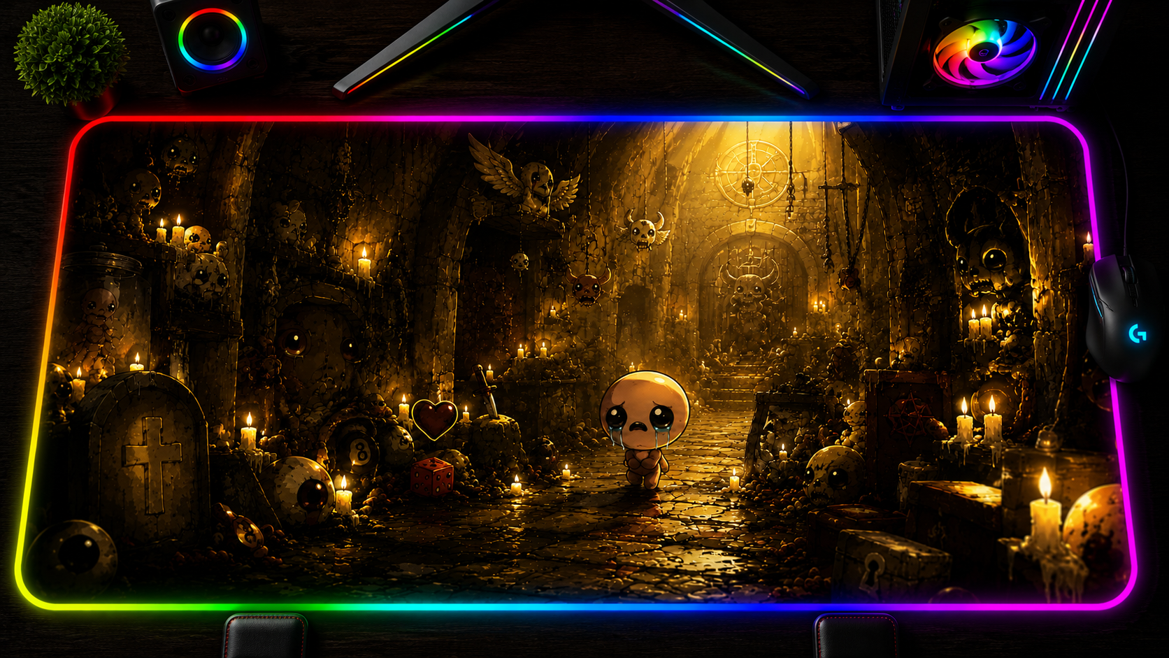 The Binding of Isaac Inspired XXL Gaming Mouse Pad 03 LED