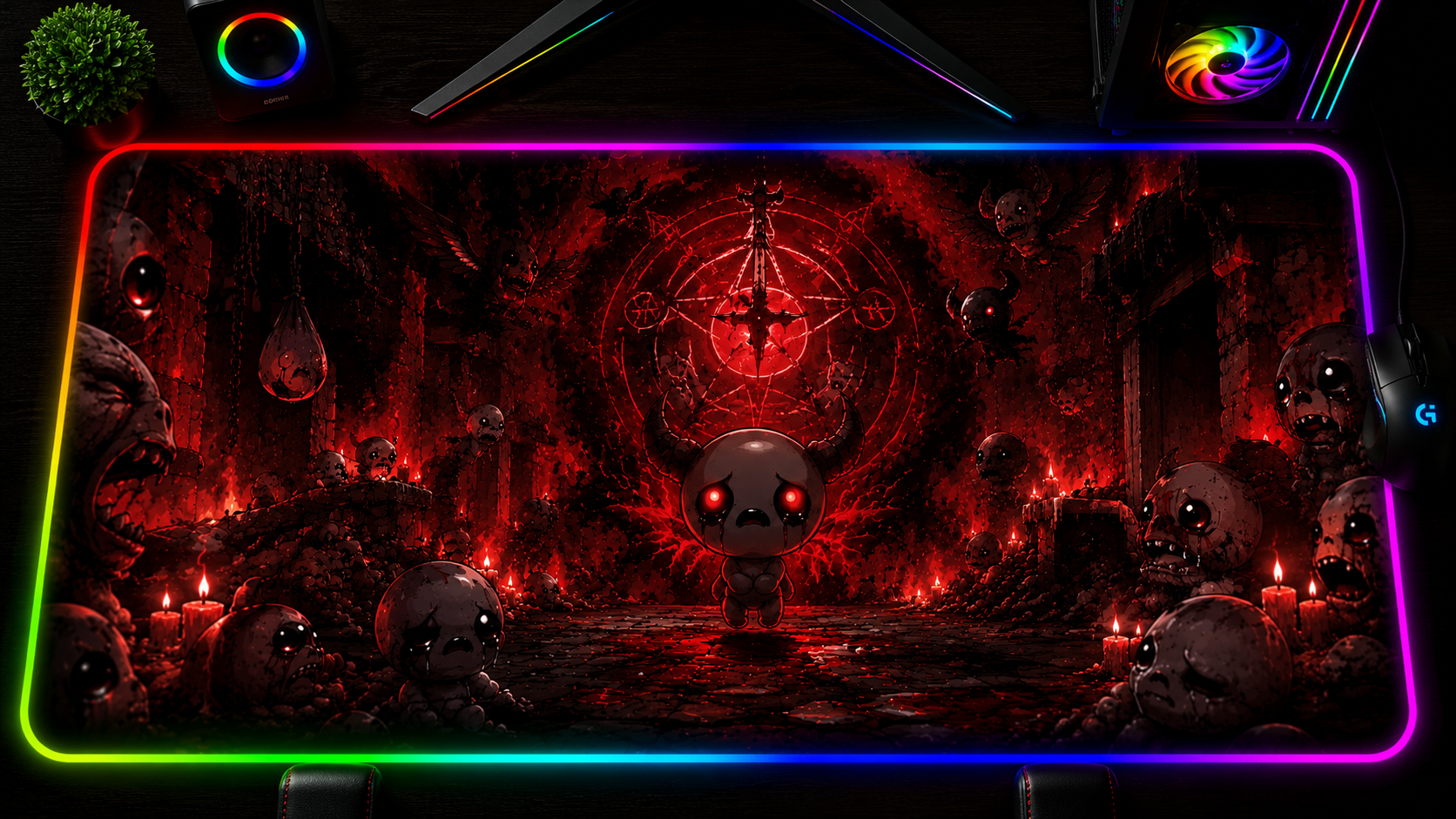 The Binding of Isaac Inspired XXL Gaming Mouse Pad 04 LED