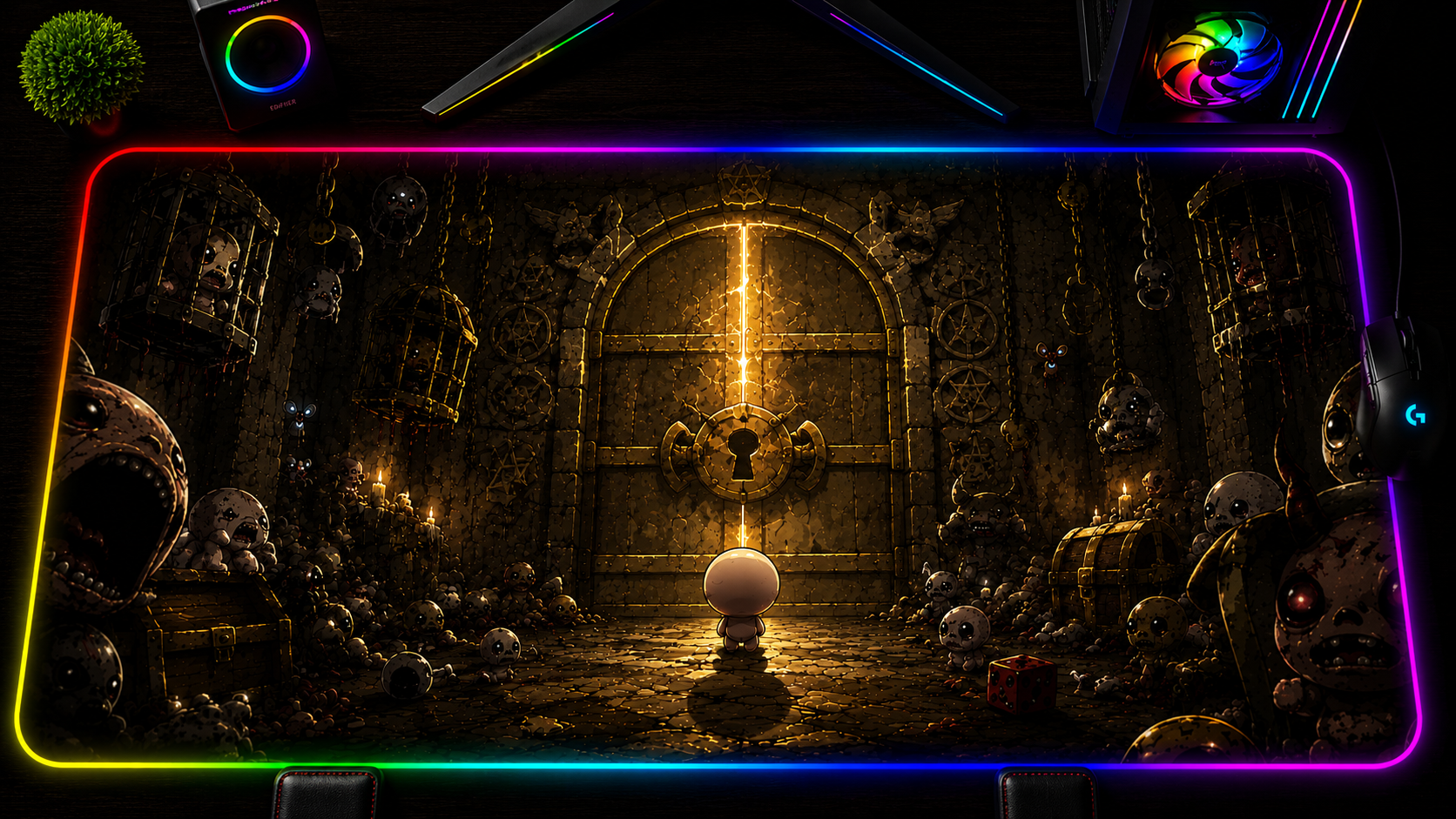 The Binding of Isaac Inspired XXL Gaming Mouse Pad 06 LED