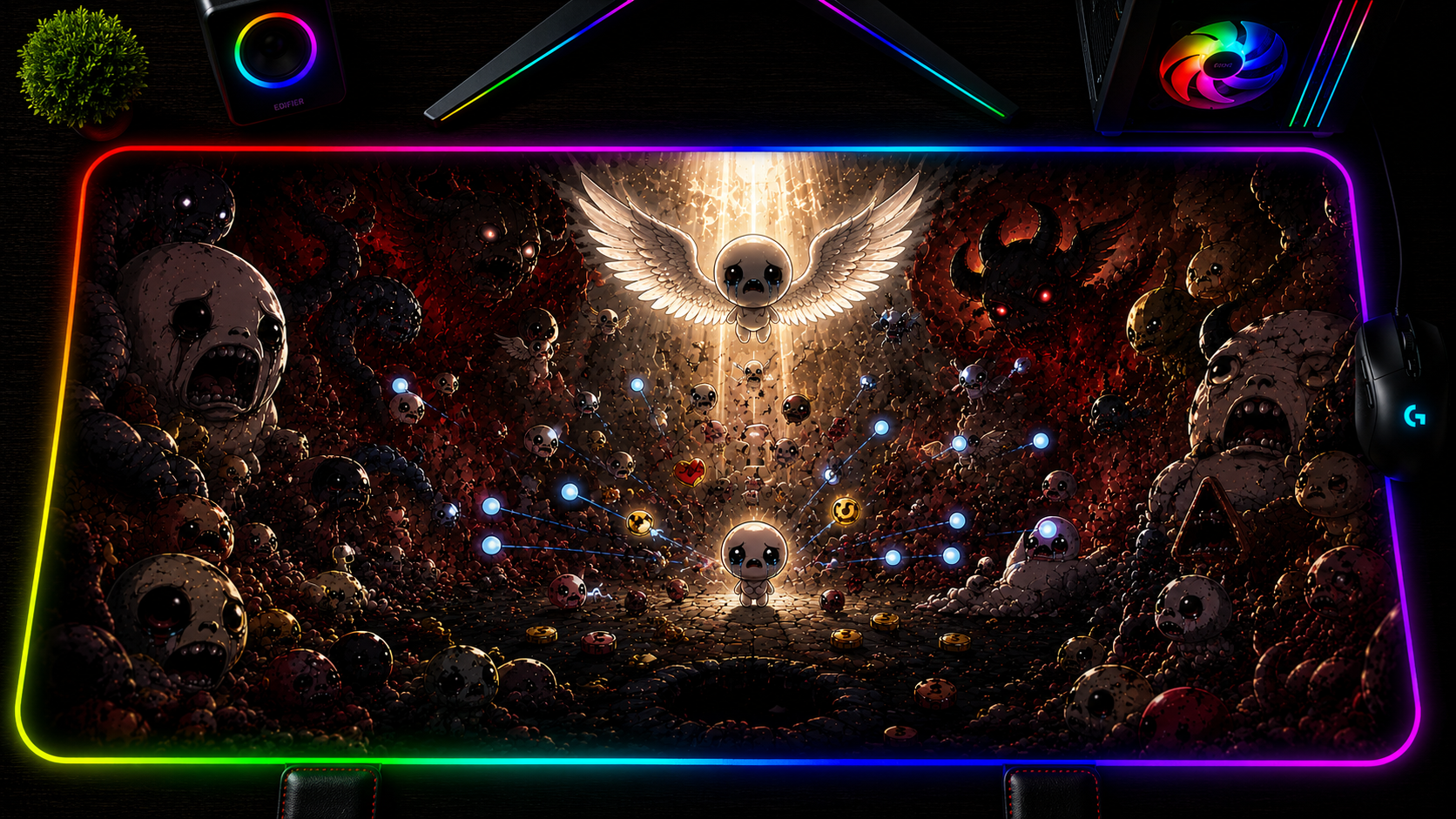 The Binding of Isaac Inspired XXL Gaming Mouse Pad 07 LED