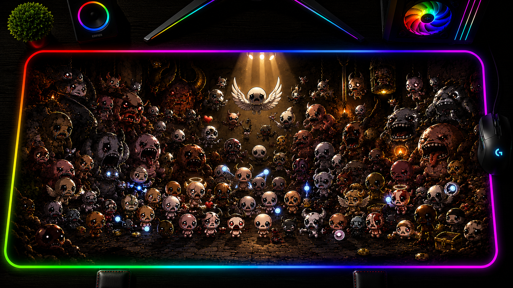 The Binding of Isaac Inspired XXL Gaming Mouse Pad 08 LED
