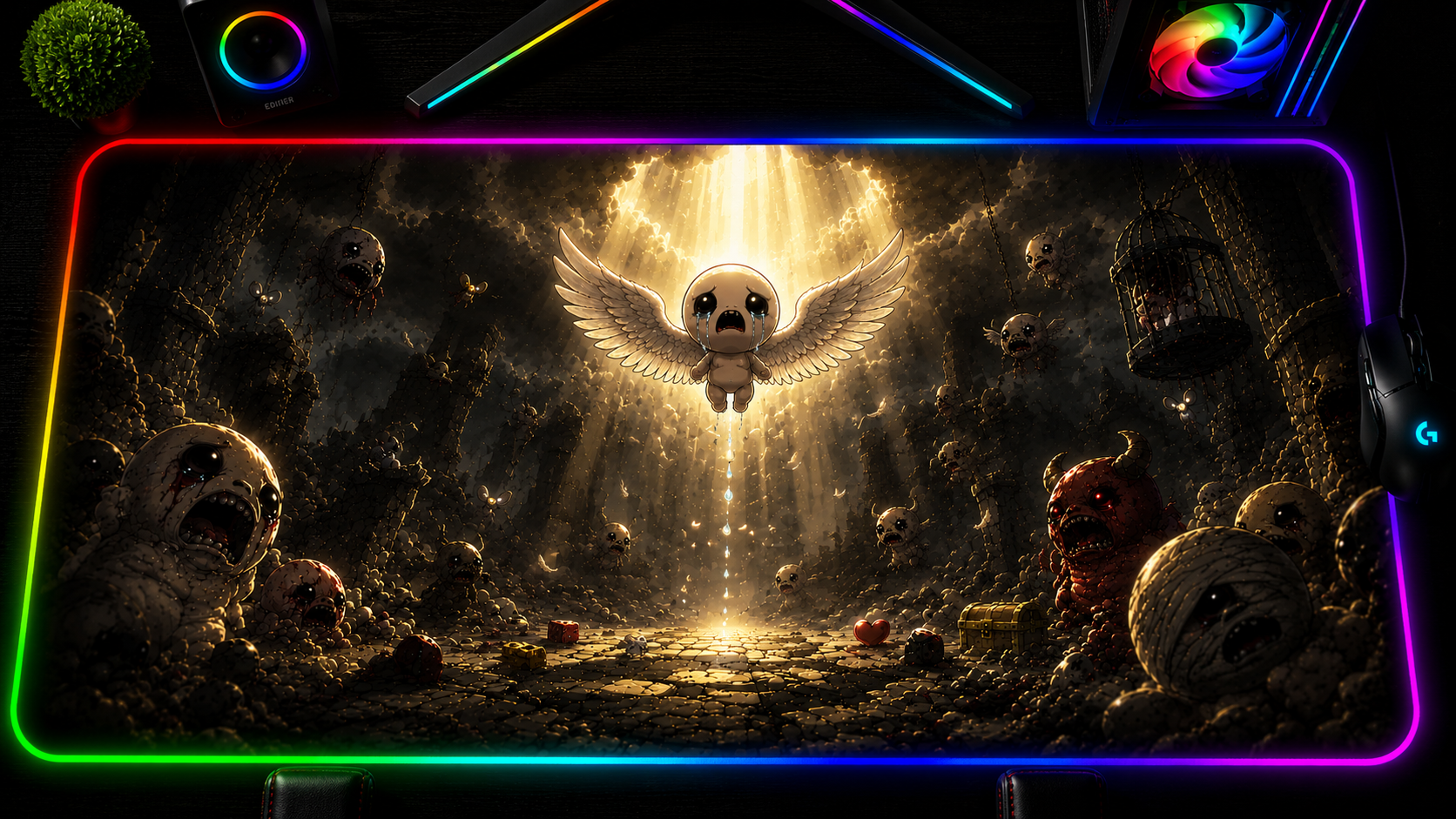 The Binding of Isaac Inspired XXL Gaming Mouse Pad 10 LED