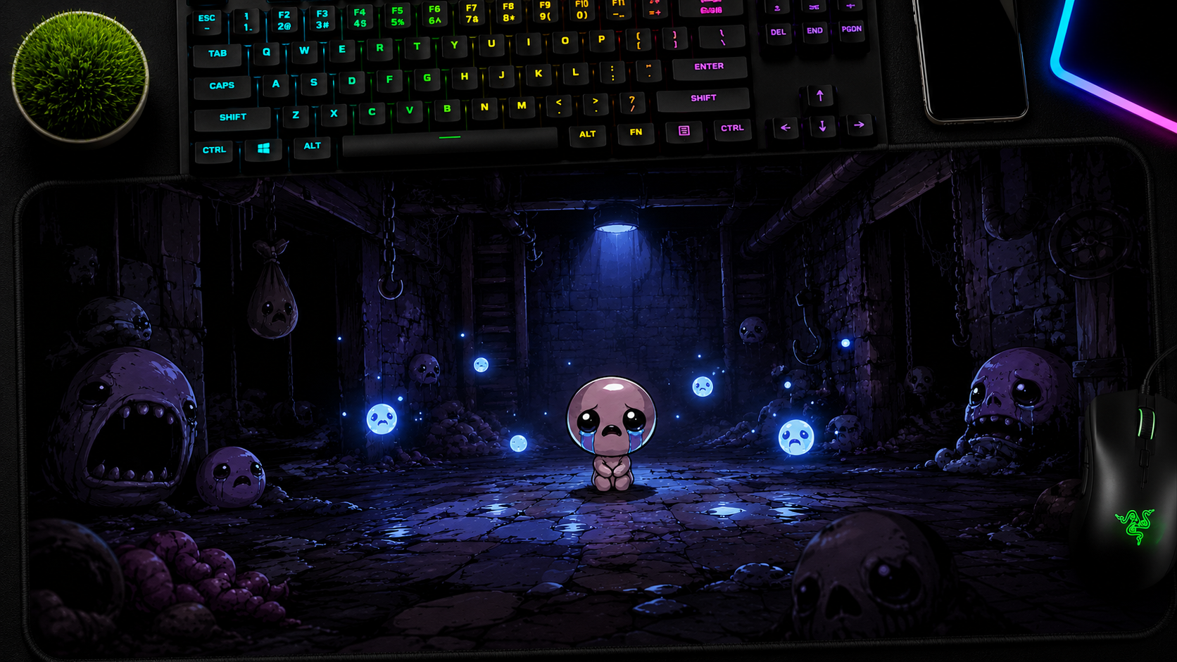 The Binding of Isaac Inspired XXL Gaming Mouse Pad 01 Non-LED