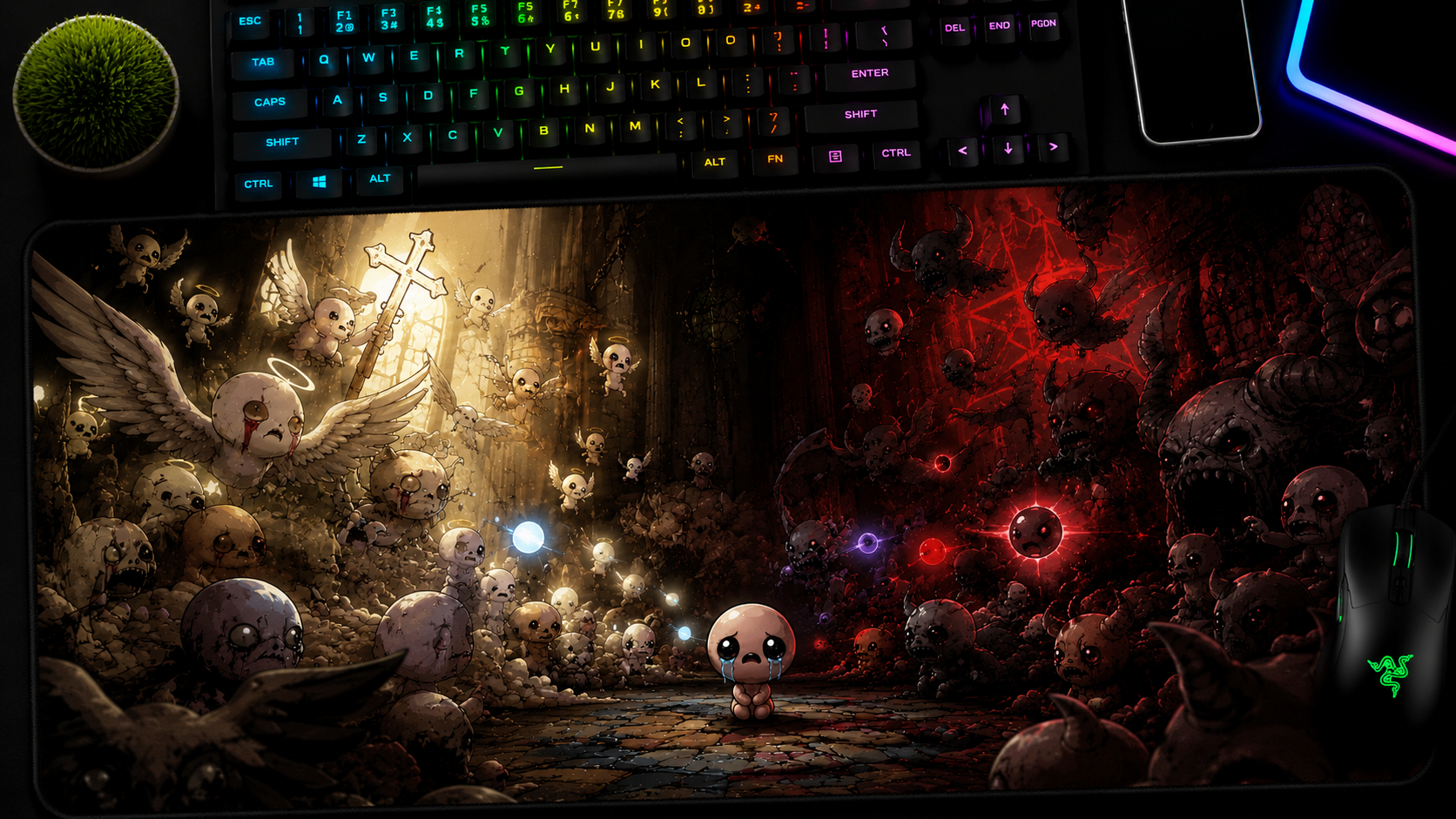 The Binding of Isaac Inspired XXL Gaming Mouse Pad 02 Non-LED