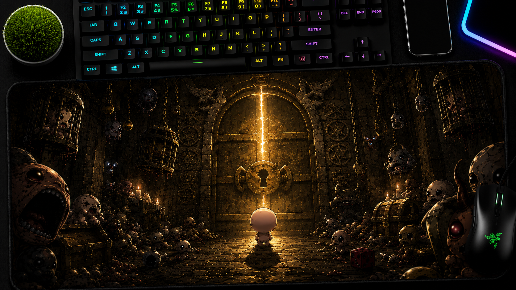 The Binding of Isaac Inspired XXL Gaming Mouse Pad 06 Non-LED