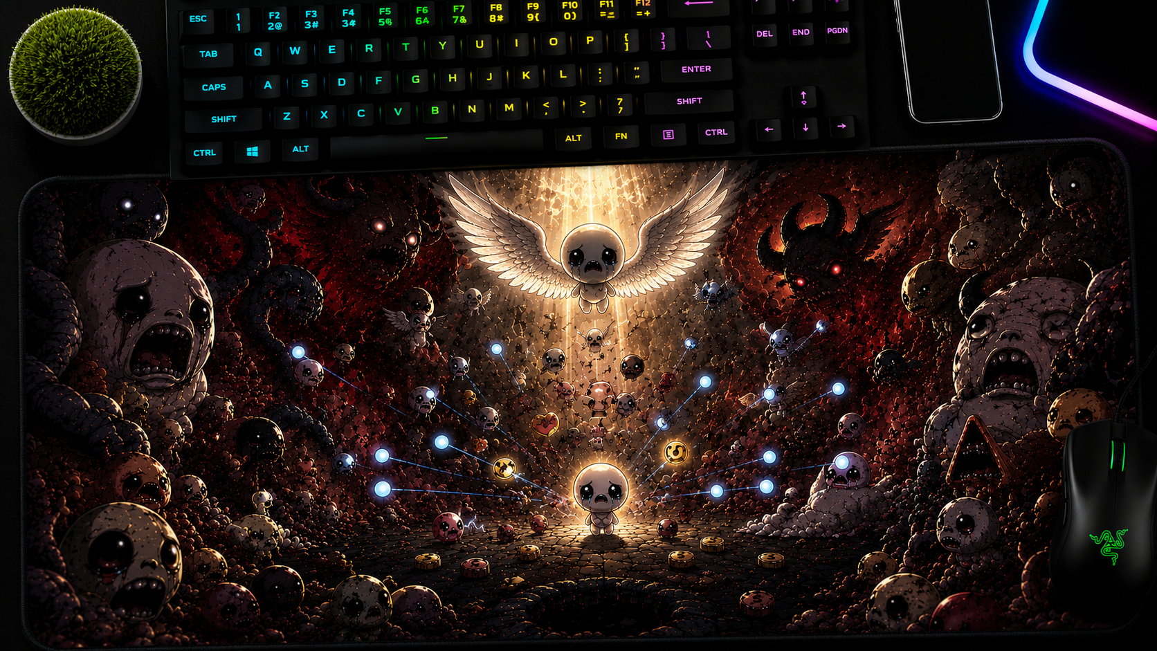 The Binding of Isaac Inspired XXL Gaming Mouse Pad 07 Non-LED