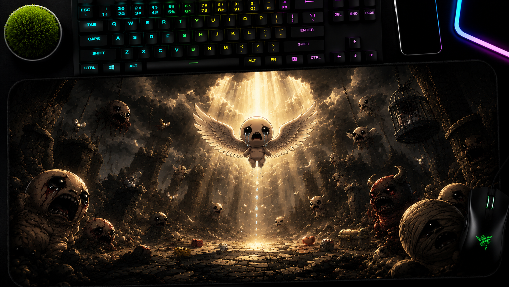 The Binding of Isaac Inspired XXL Gaming Mouse Pad 10 Non-LED