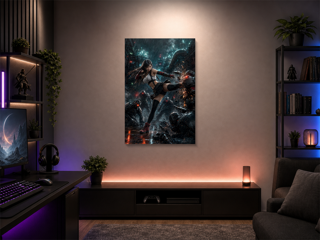 Tifa inspired canvas poster room mockup 02
