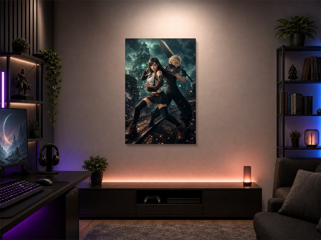 Tifa inspired canvas poster room mockup 03