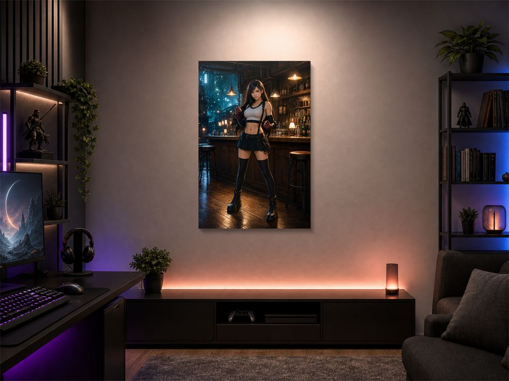 Tifa inspired canvas poster room mockup 05