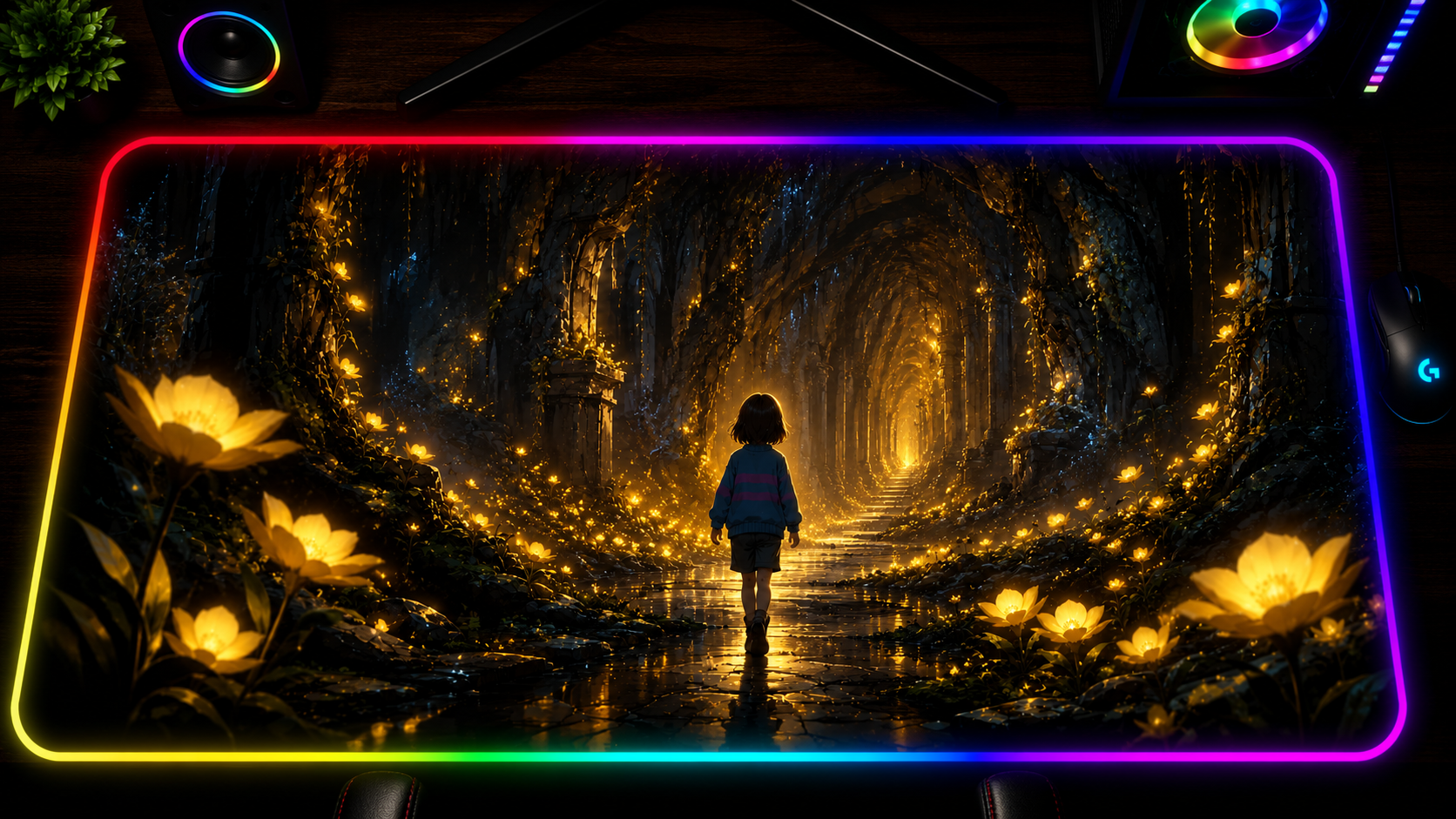 Undertale inspired XXL gaming mouse pad 02 LED version