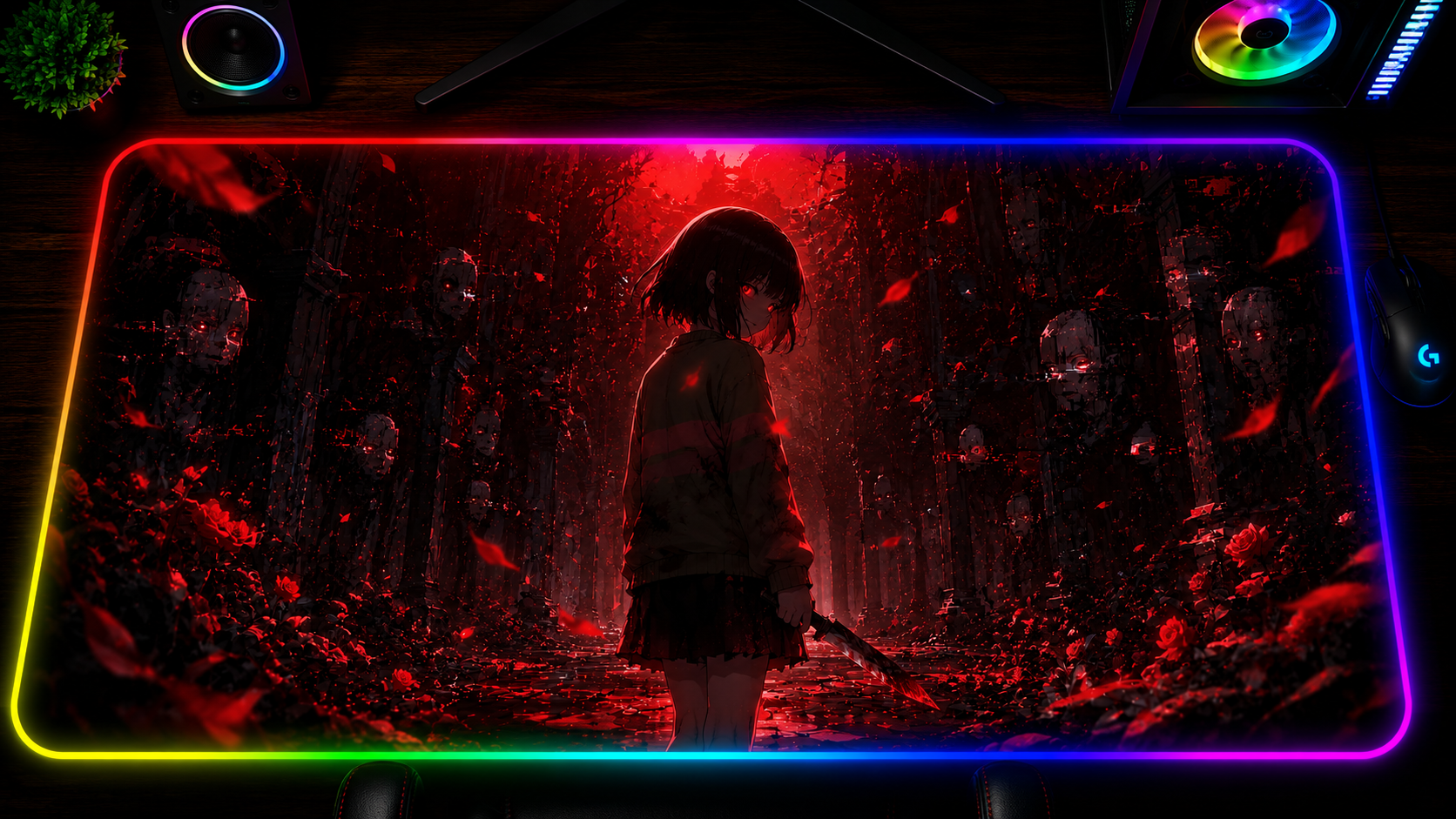 Undertale inspired XXL gaming mouse pad 03 LED version
