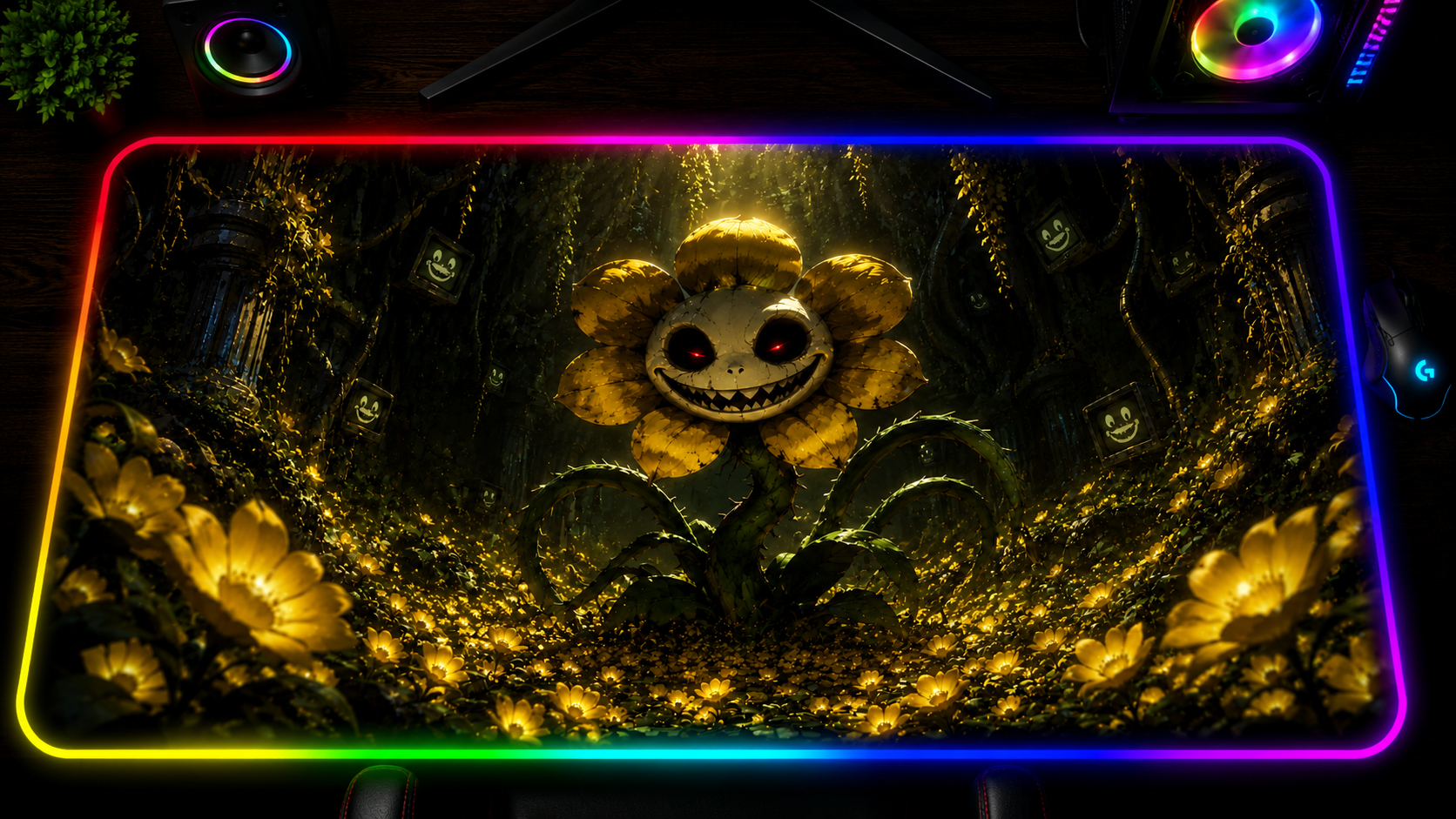 Undertale inspired XXL gaming mouse pad 05 LED version
