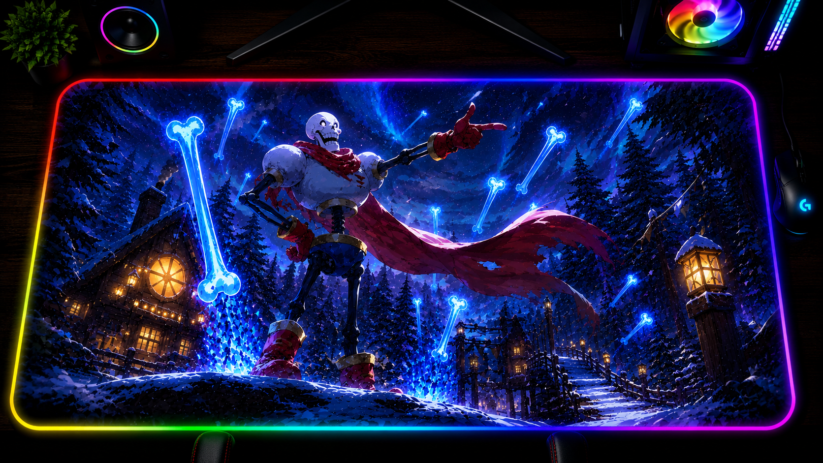 Undertale inspired XXL gaming mouse pad 07 LED version