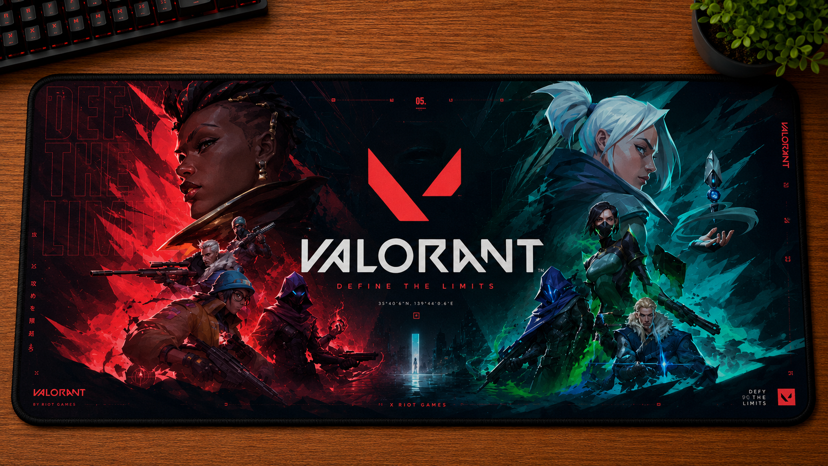 Valorant inspired XXL gaming mouse pad 01 Non-LED version, 3 mm thick