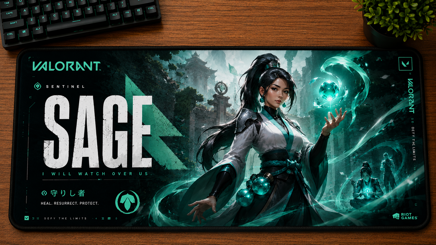 Valorant inspired XXL gaming mouse pad 05 Non-LED version, 3 mm thick