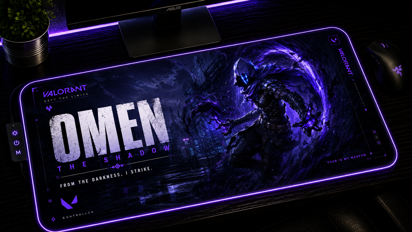 Valorant inspired XXL RGB LED gaming mouse pad 09, 3 mm thick