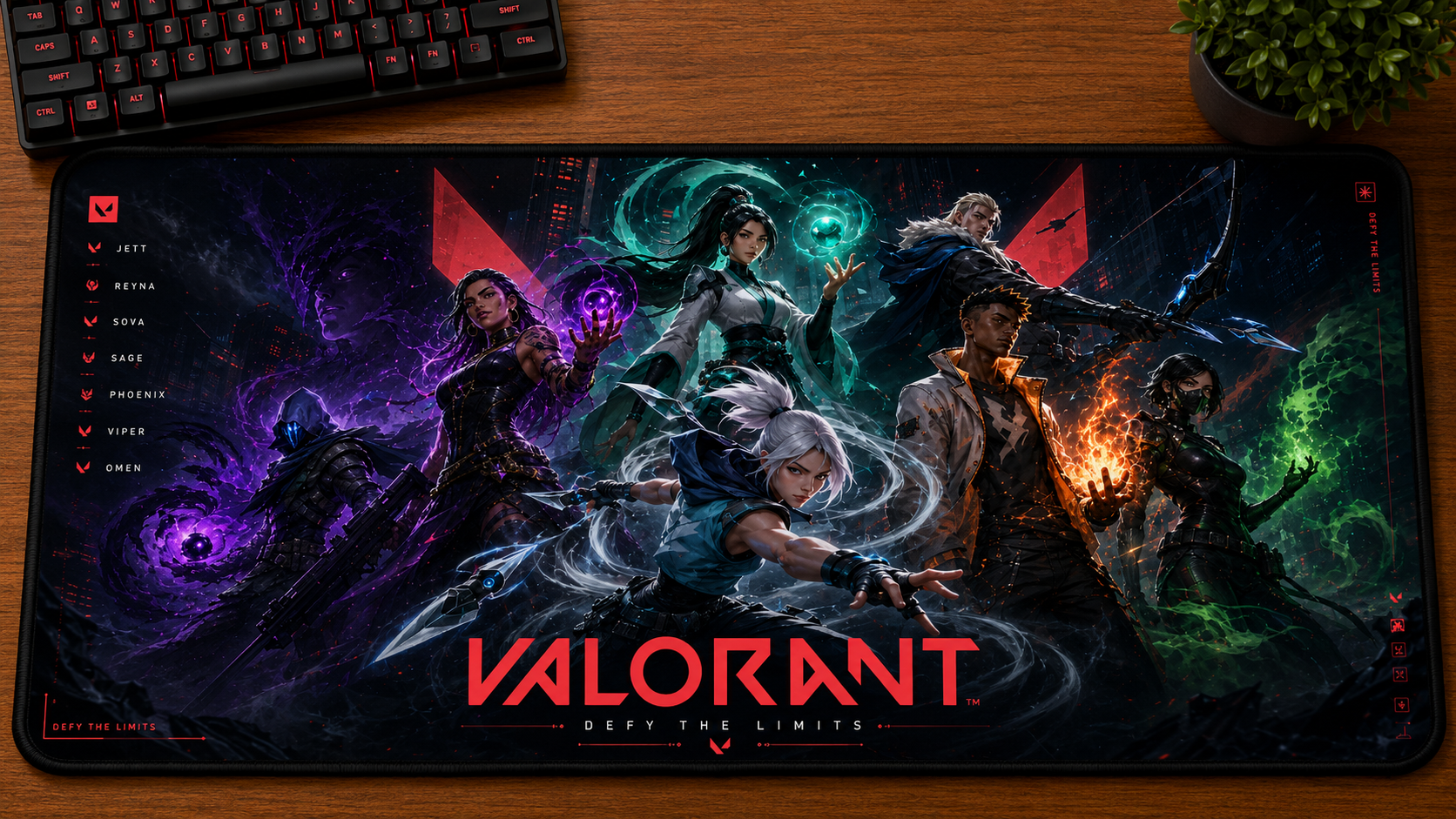 Valorant inspired XXL gaming mouse pad 10 Non-LED version, 3 mm thick